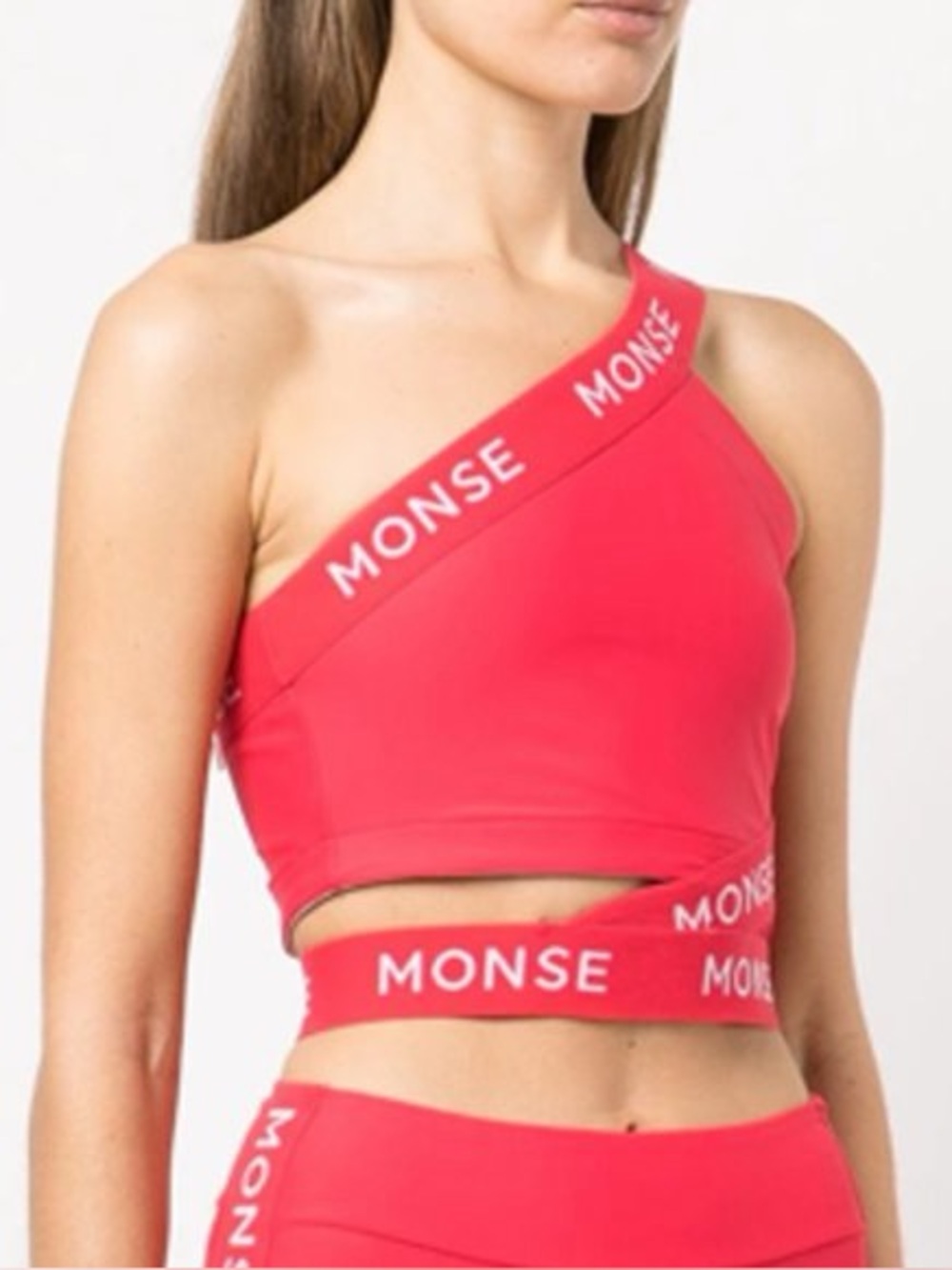 MONSE Logo Stripe Set in carmine rose/raspberry red